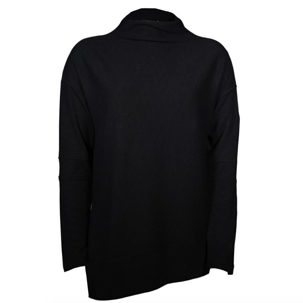 Levelwear Lana Asymmetrical Mock Neck Pullover Black